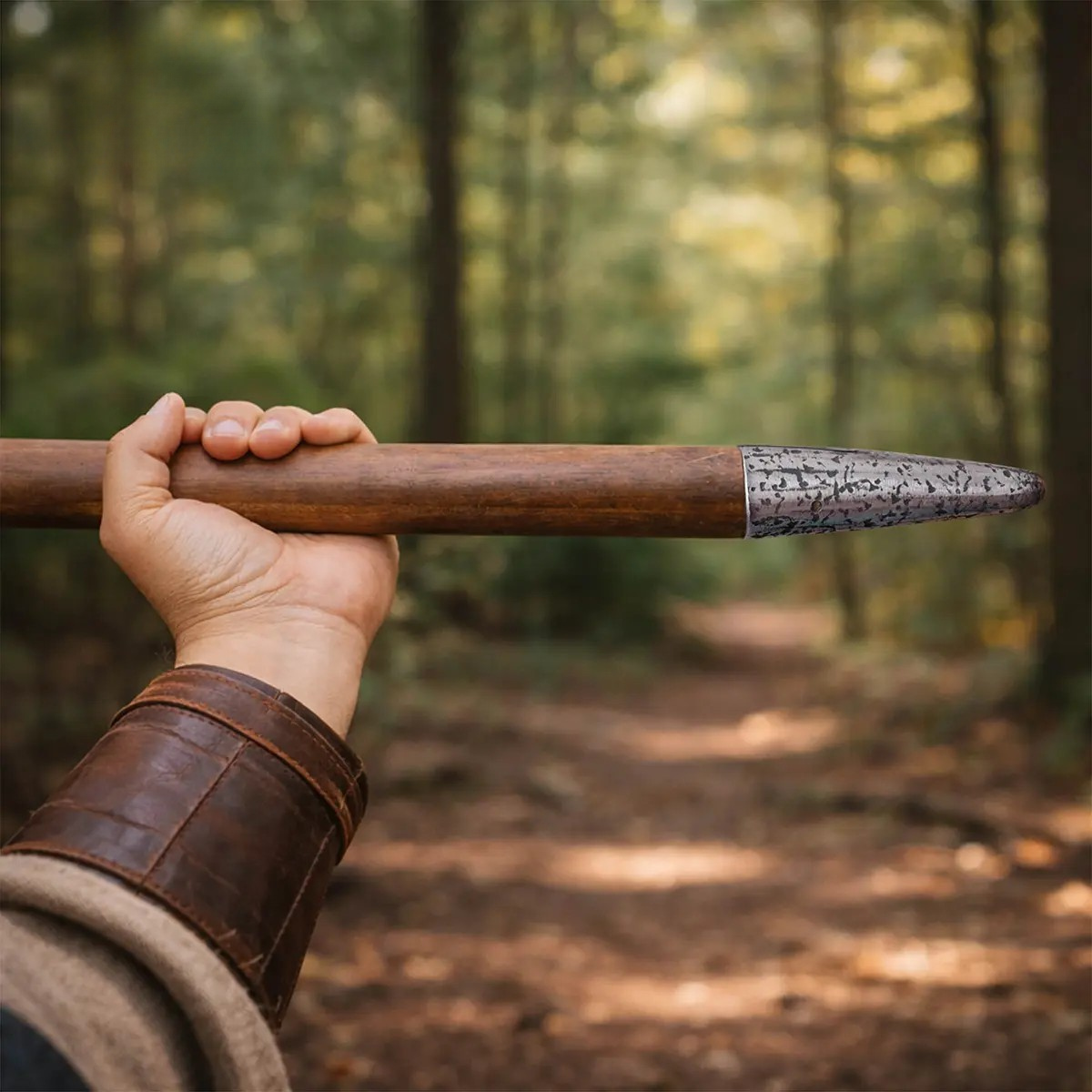 Hand-Forged Iron Spear Butt Cap, Medieval & Viking Ferrule