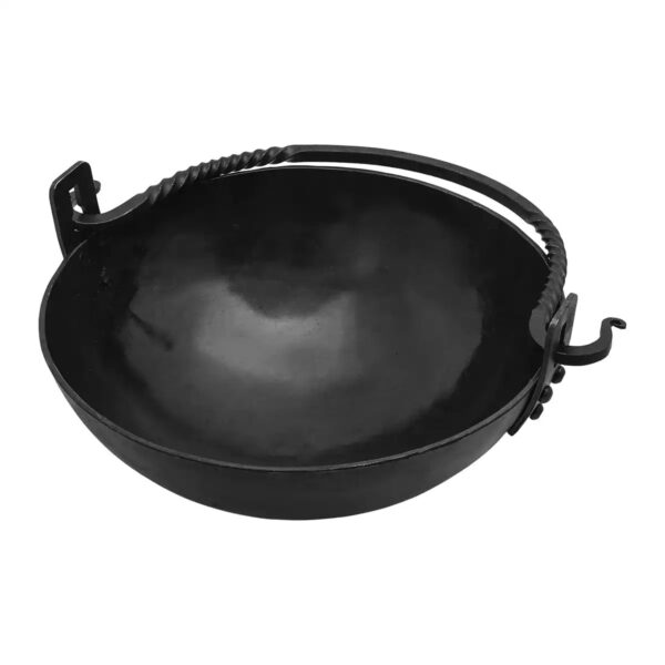 Hand-Forged Viking Iron Cauldron Kettle - 21cm