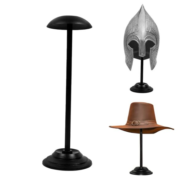 Solid Iron Helmet Stand - Matte Black Armour Display