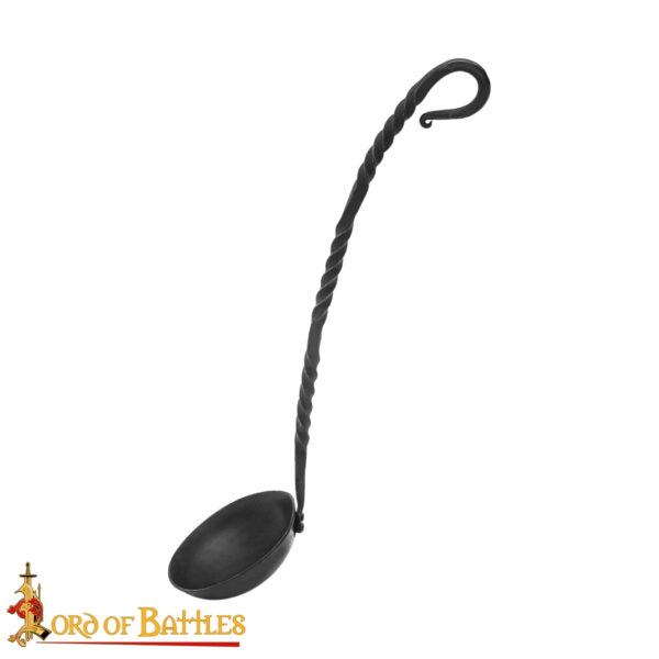 Medieval Hand-Forged Iron Camp Ladle - 35 cm