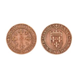 Medieval French Charles VII Solid Bronze Coins