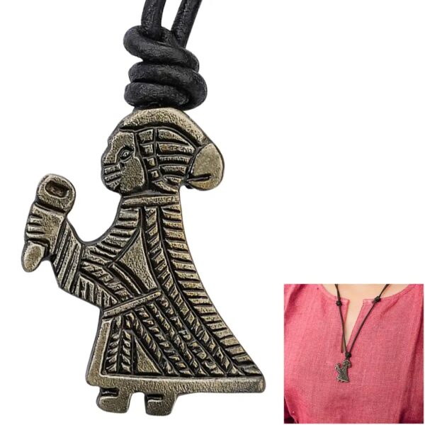 Klinta Valkyrie Pendant Antique Brass Viking Amulet