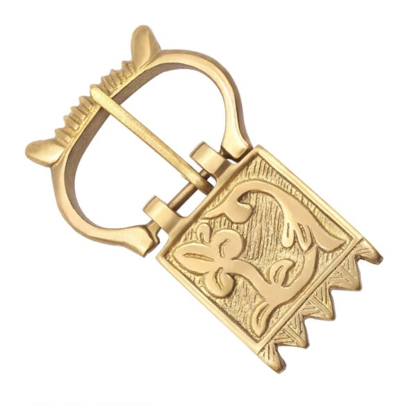 Late Medieval Floral Brass Belt Buckle