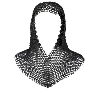 Blackened Mild Steel Chainmail Coif - 16G 10mm Butted Rings