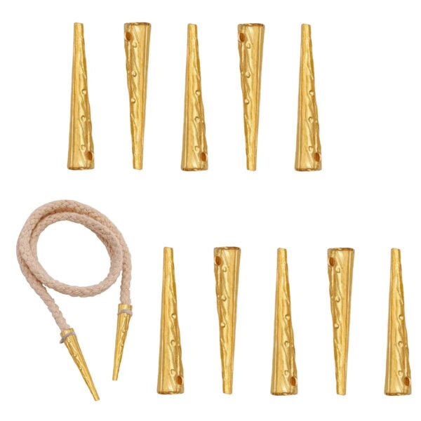Medieval Brass Aiglets - Set of 10 Decorative Lacing Tips