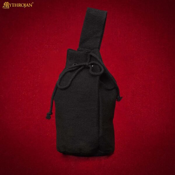 Medieval Canvas & Wool Drawstring Belt Pouch