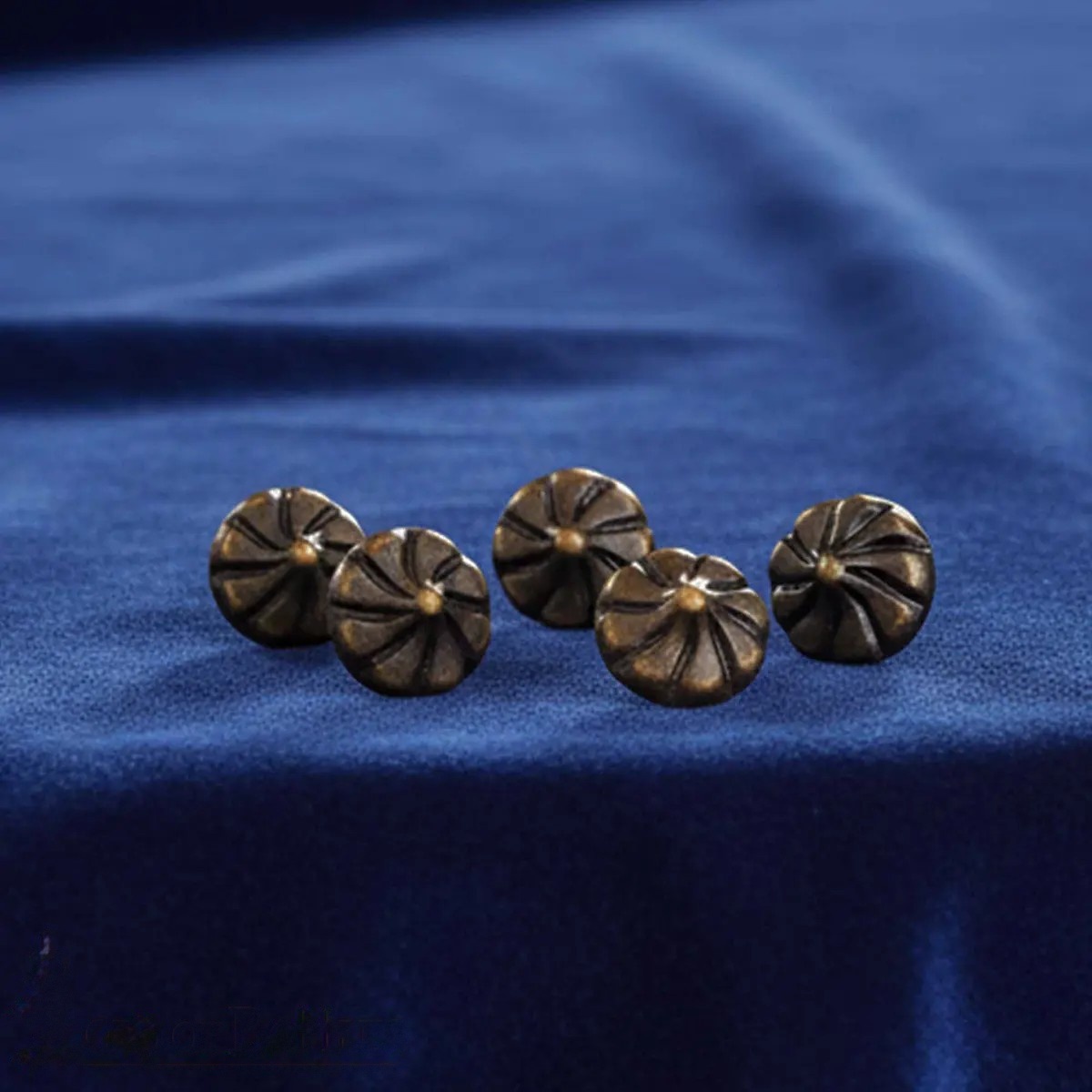 Medieval Conical Brass Buttons: Set of 6 Fasteners