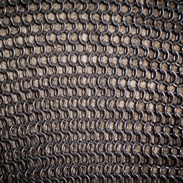 Medieval High Tensile Steel Chainmail Haubergeon, Half Sleeves