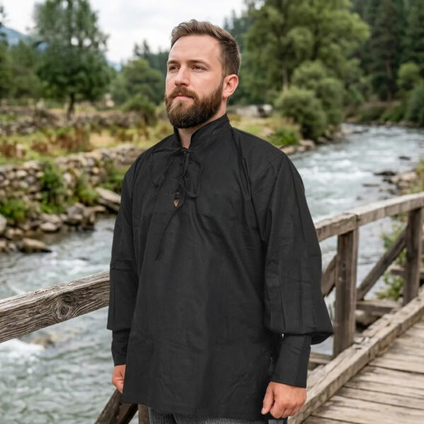 Medieval Lace-Up Cotton Pirate Shirt