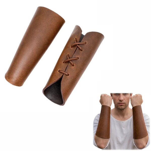 Medieval Leather Bracers: Handcrafted Forearm Armour