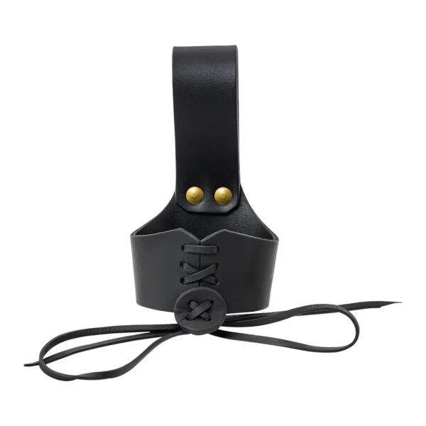 Medieval Leather Drinking Horn Belt Frog