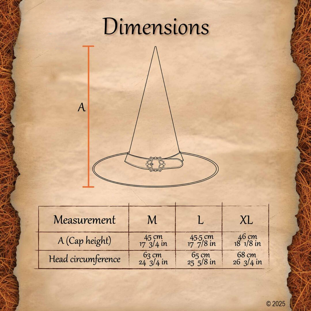 Handcrafted Leather Wizard Hat with Brass Buckle - Image 3