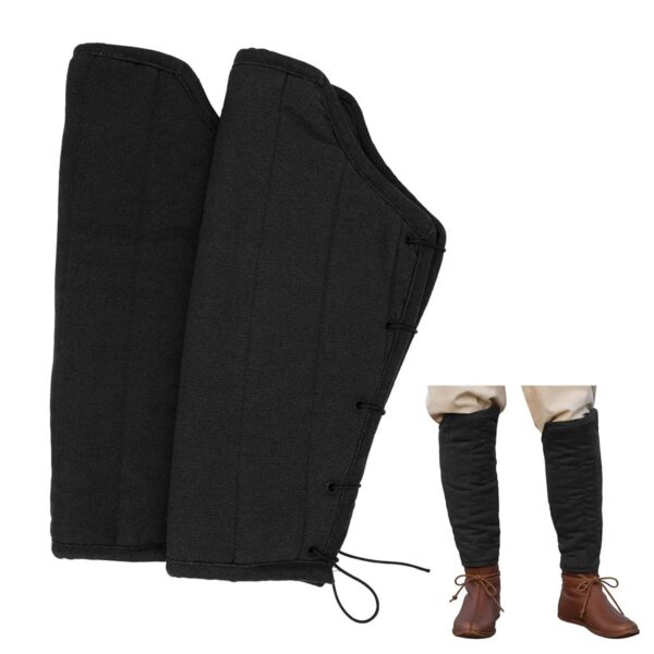 Medieval Quilted Cotton Greaves - Padded Shin Armour