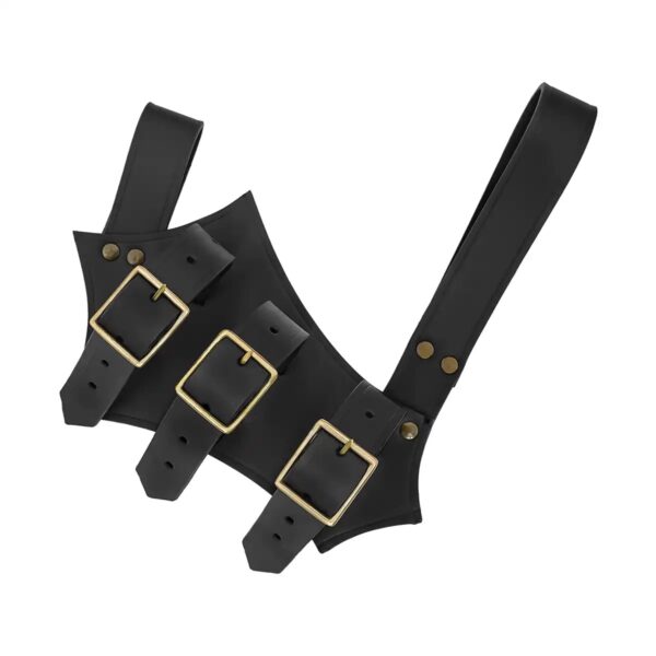 Medieval Right-Hand Triple Buckle Leather Sword Frog