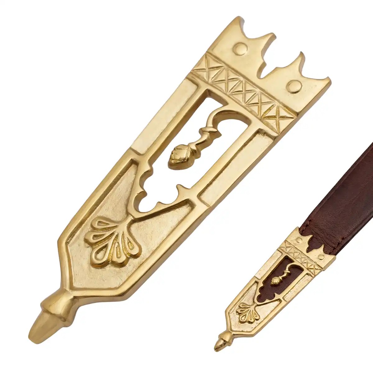 Medieval Scottish Thistle Brass Belt End Chape
