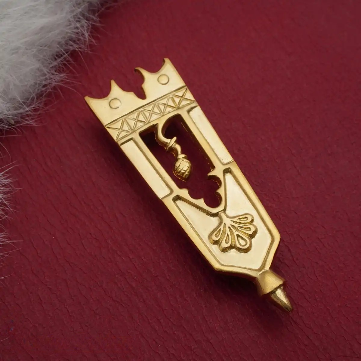 Medieval Scottish Thistle Brass Belt End Chape