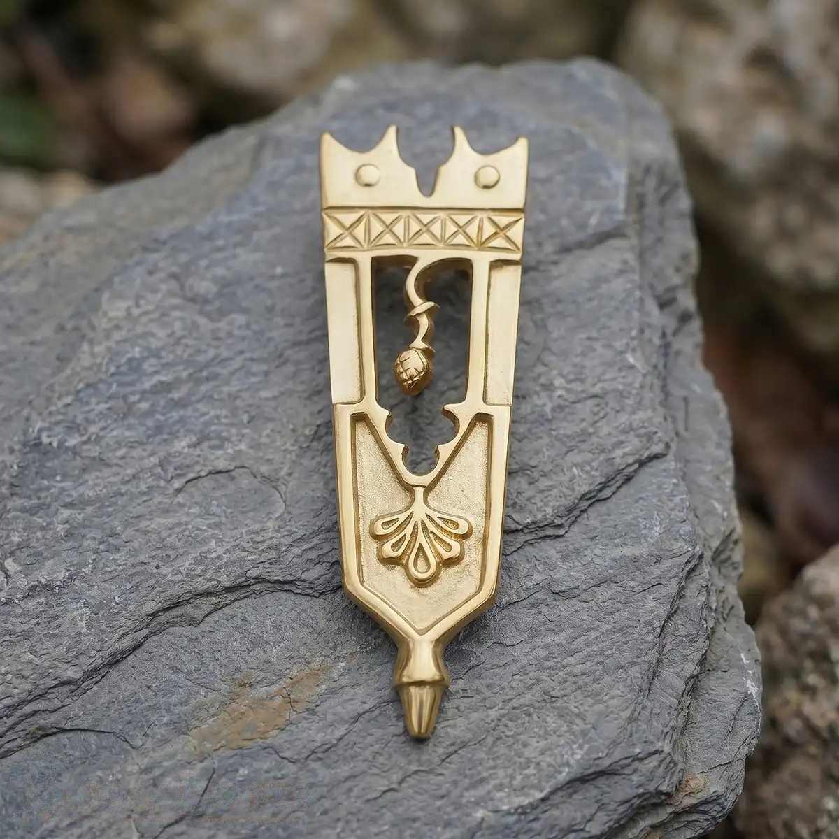 Medieval Scottish Thistle Brass Belt End Chape