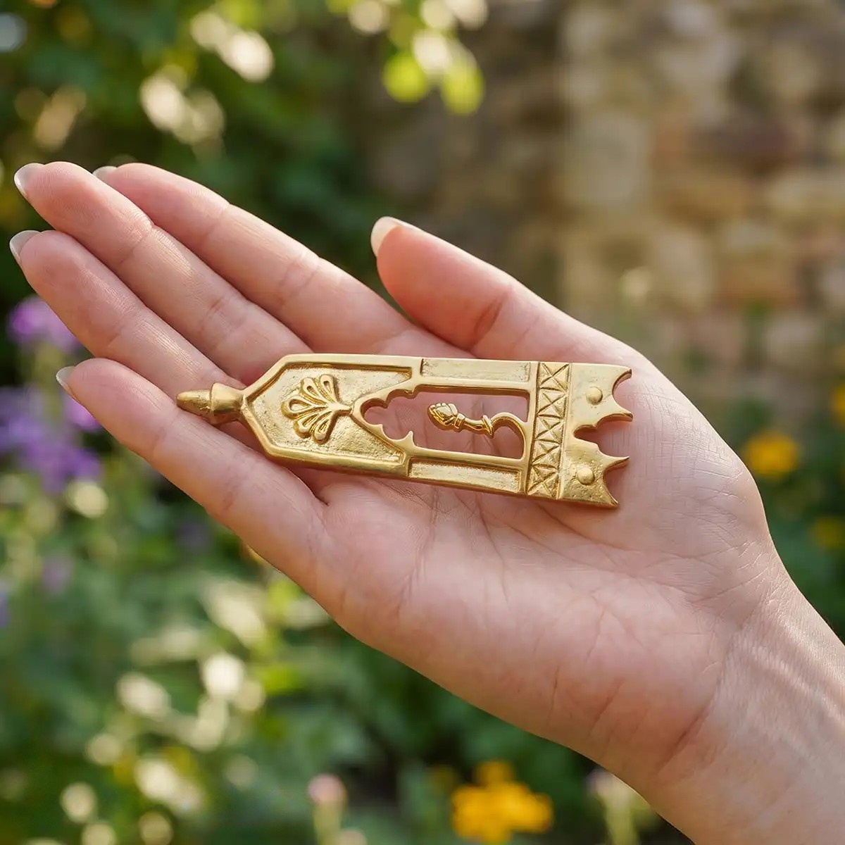Medieval Scottish Thistle Brass Belt End Chape