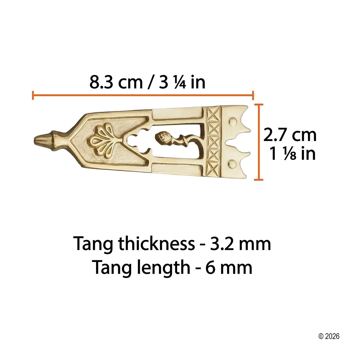Medieval Scottish Thistle Brass Belt End Chape