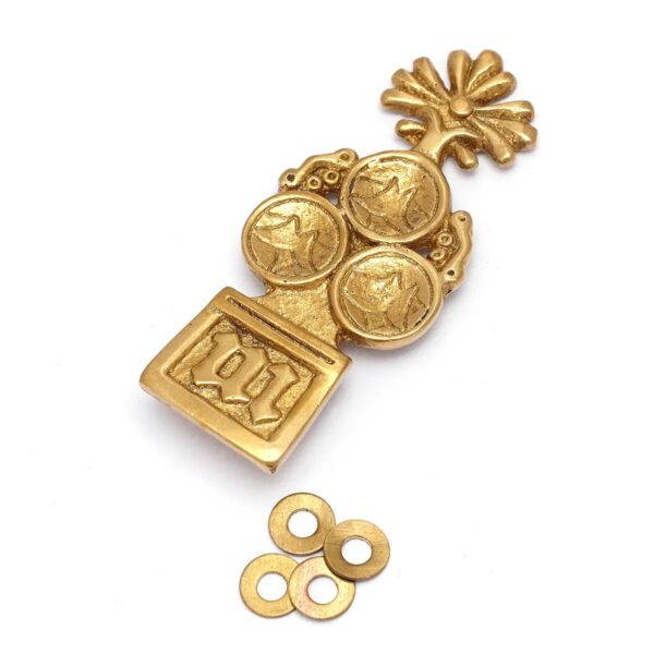 Medieval Trefoil Brass Belt End Strap Fitting