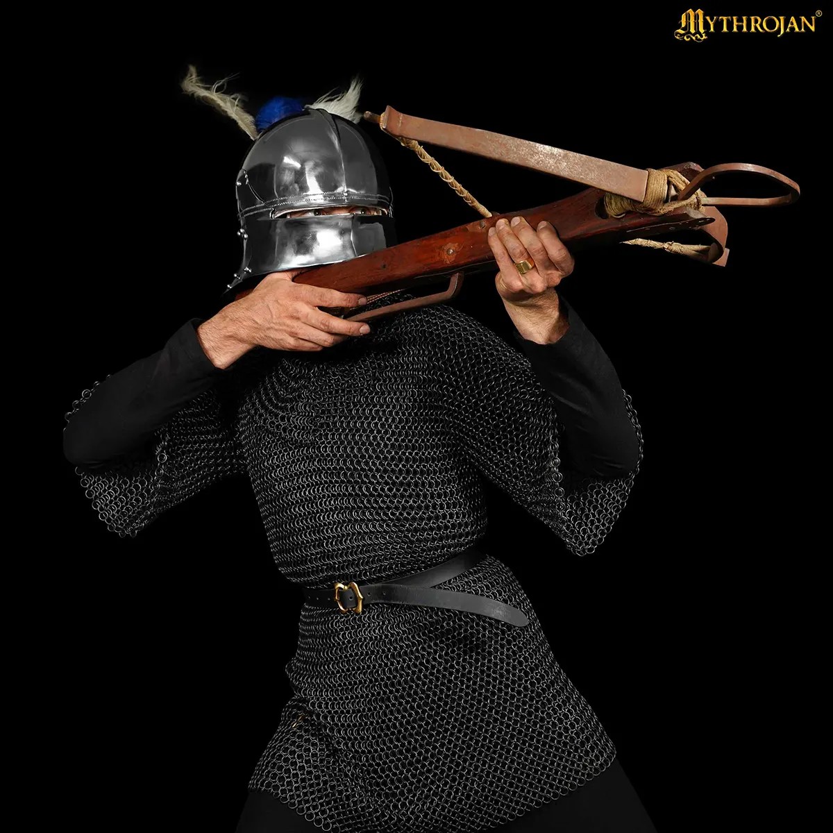 Blackened Mild Steel Chainmail Coif - 16G 10mm Butted Rings - Image 3
