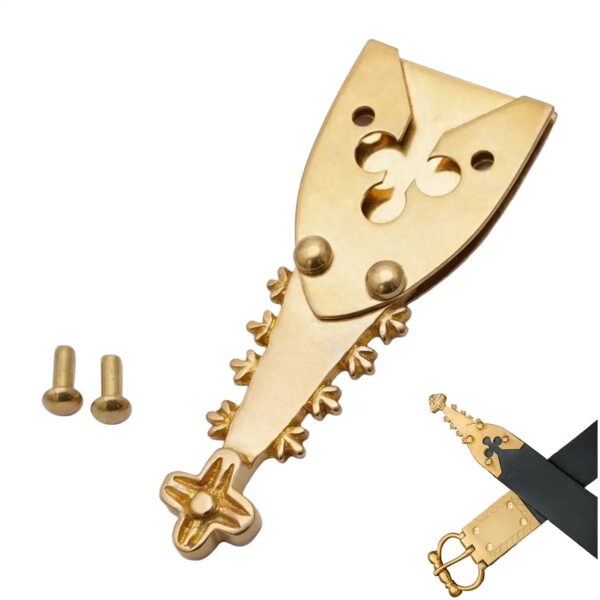 Renaissance Trefoil Brass Belt Chape (30mm)
