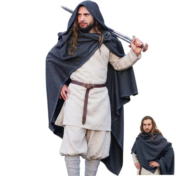 Alaric Viking Diamond Twill Wool Blend Cloak