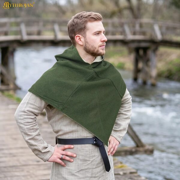 11th Century Skjoldehamn Wool Viking Hood with Linen Lining