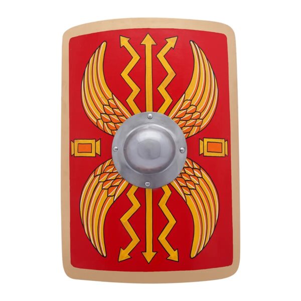 Small Roman Scutum Shield - Painted Wood with Steel Umbo