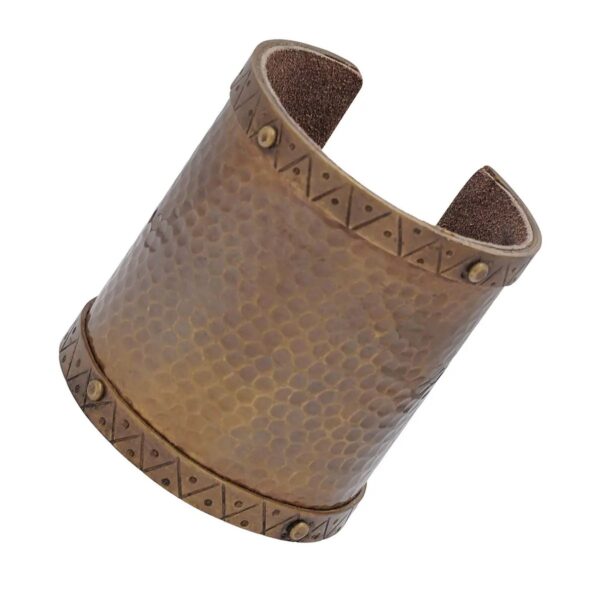 Solid Brass Historical Wristlet Bracelet with Suede Lining