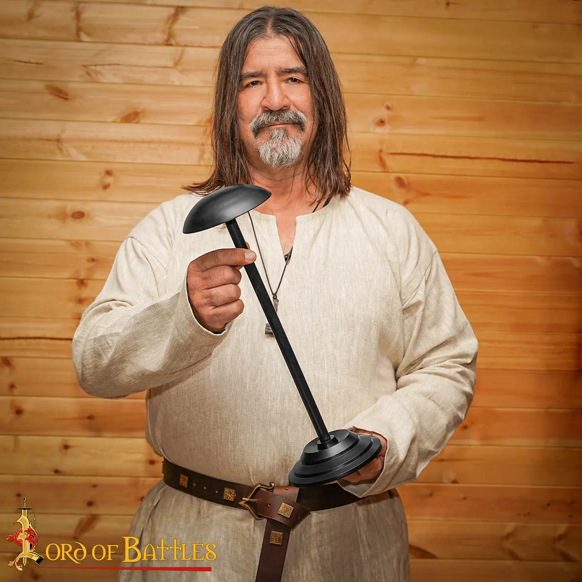 Solid Iron Helmet Stand - Matte Black Armour Display - Image 5