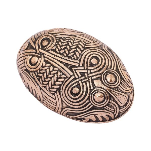 Viking Bronze Tortoise Brooch, 9th-10th Century Oval Clasp