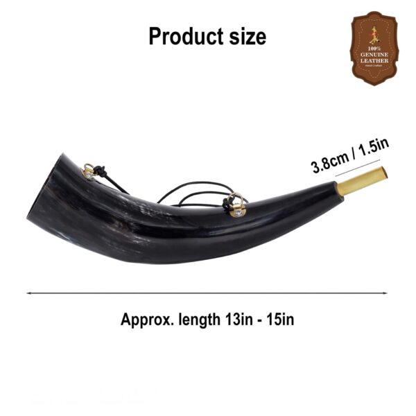 Viking Ox Horn Bugle with Brass Mouthpiece