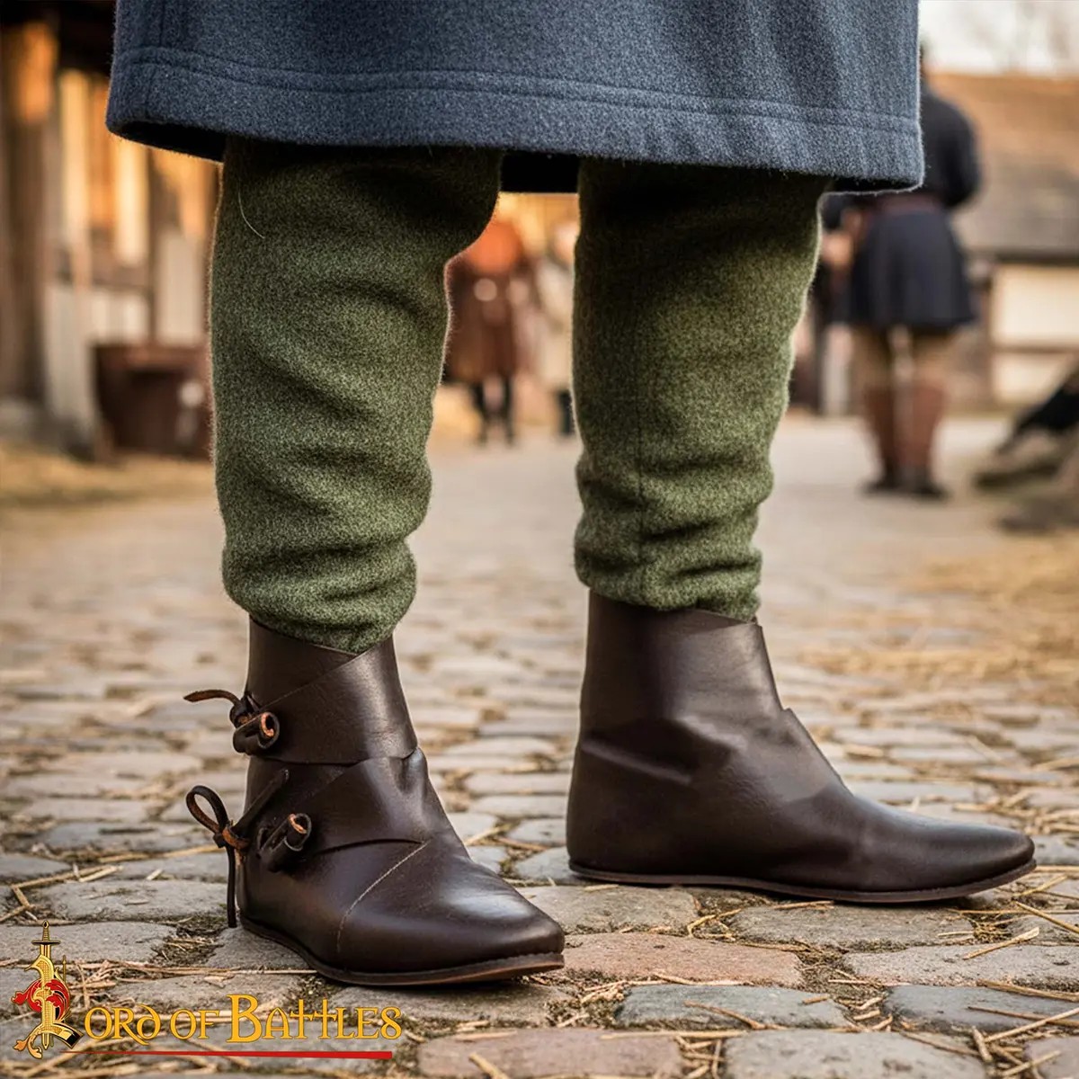 Early Medieval Jorvik Leather Toggle Shoes - Image 18