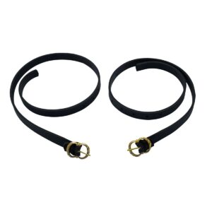 Medieval Leather Leg Garters with Brass Buckles (Pair)