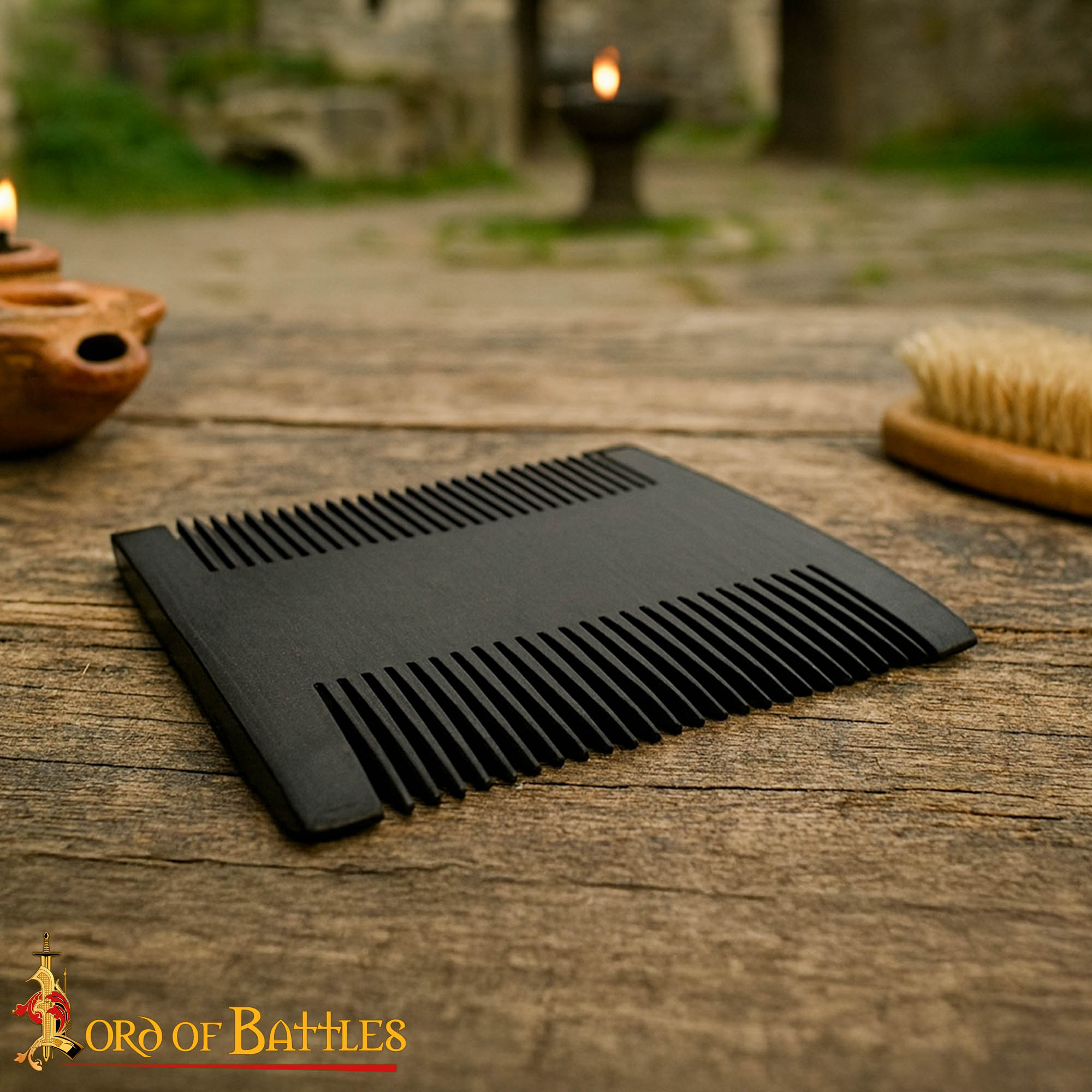 Viking Ox Horn Comb - Dual-Sided Historical Grooming Tool - Image 4