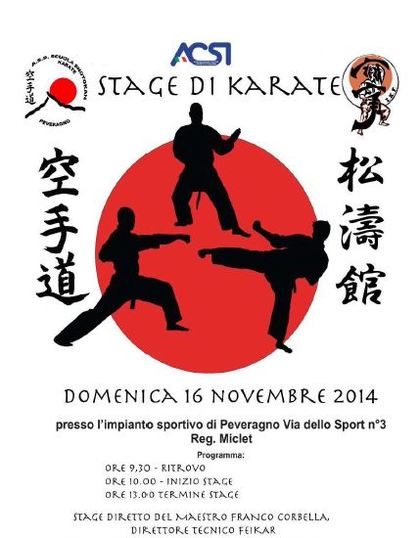 Stage KARATE a Peveragno (Cn) 2014 nov 16