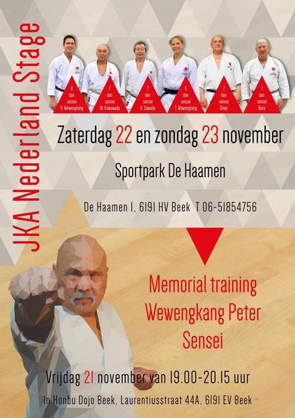 Stage KARATE JKA in Olanda (Memorial M° Peter Wewengkang)