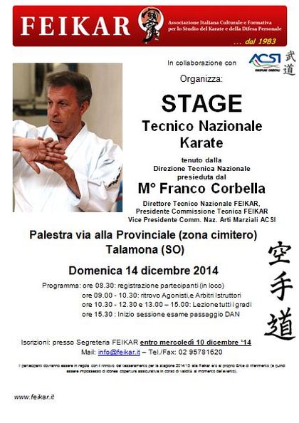 Stage tecnico nazionale Karate
