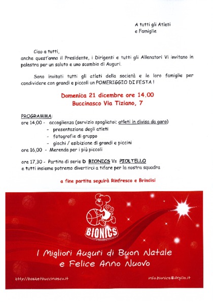 FESTA DI NATALE BIONICS