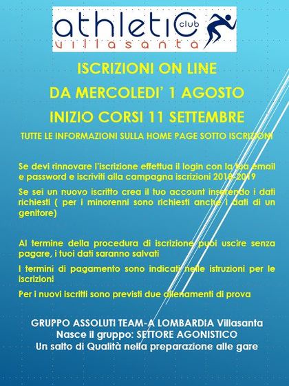 ISCRIZIONI 2018-2019