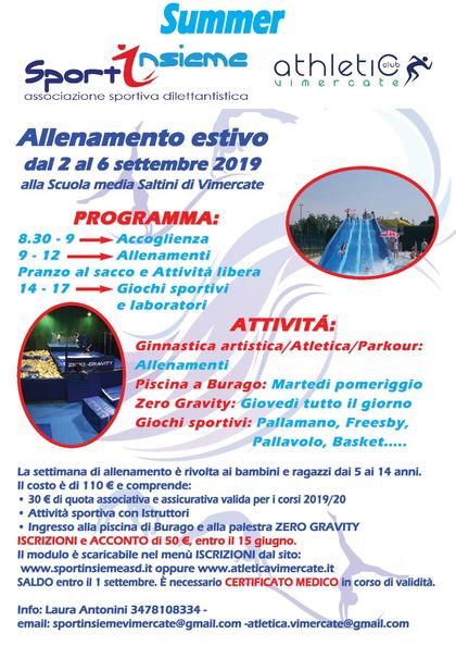 Allenamento estivo 2019