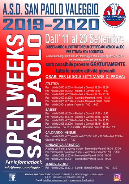 Open Weeks 2019
