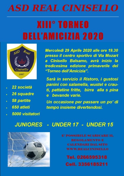 XIII° TORNEO DELL'AMICIZIA 2020