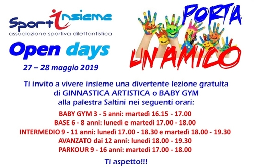 Porta un amico - Open days 2019