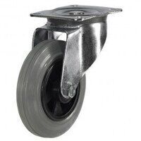 BZMM100WPS 100mm Black Rubber Tyre Plastic Centre Wheel