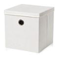 Weave Design Collapsible Storage Box with Lid 30x30x30cm - Natural
