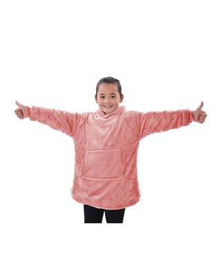 The Kids Eskimo Oversized Cosy Reversible Sherpa Hoodie - Pink