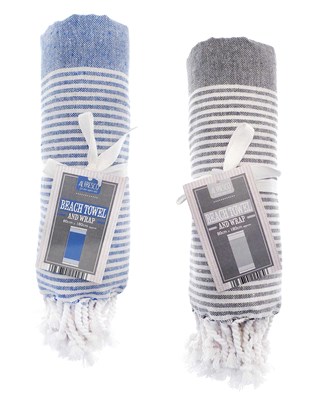 On Trend Stripes Design Hammam Beach Towel Wraps 80x180cm - Assorted Colours