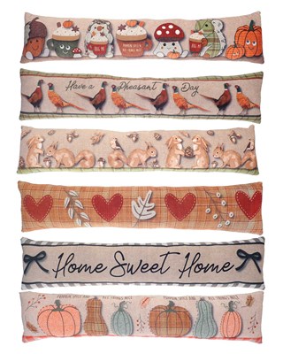 Autumnal Design Printed Plush Draught Excluders - Assorted Designs